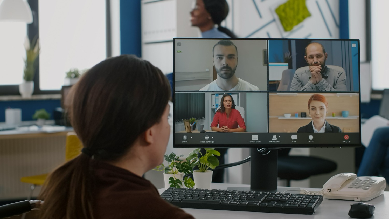 Remote team collaborating